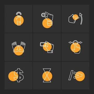 Hands , pointer , arrows , directions , eps icons set vector イラスト素材