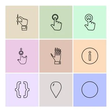 Hands , pointer , arrows , directions , eps icons set vector Illustrazione stock