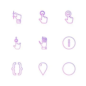 Hands , pointer , arrows , directions , eps icons set vector Illustrazione stock