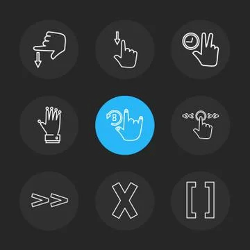 Hands , pointer , arrows , directions , eps icons set vector イラスト素材