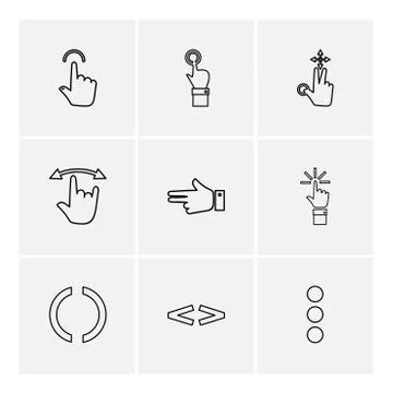 Hands , pointer , arrows , directions , eps icons set vector Illustrazione stock