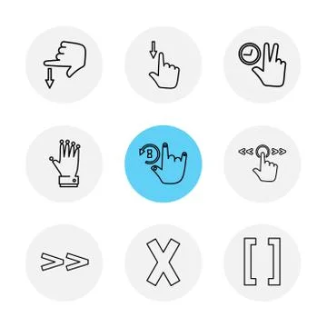 Hands , pointer , arrows , directions , eps icons set vector イラスト素材