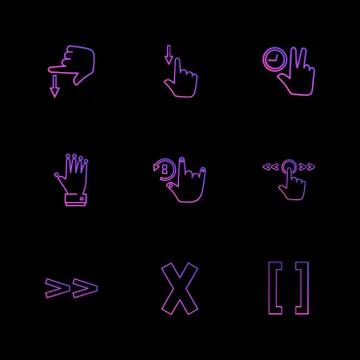 Hands , pointer , arrows , directions , eps icons set vector Illustrazione stock