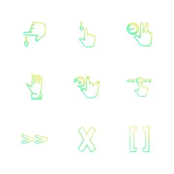 Hands , pointer , arrows , directions , eps icons set vector イラスト素材