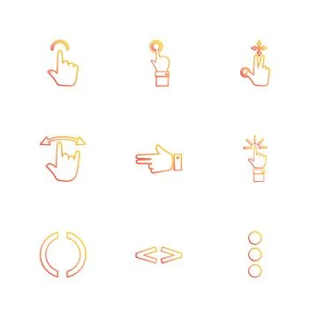 Hands , pointer , arrows , directions , eps icons set vector Illustrazione stock