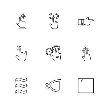 Hands , pointer , arrows , directions , eps icons set vector イラスト素材