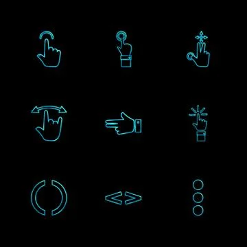 Hands , pointer , arrows , directions , eps icons set vector Illustrazione stock