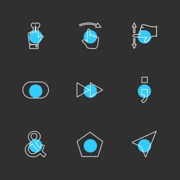 Hands , pointer , arrows , directions , eps icons set vector Illustrazione stock