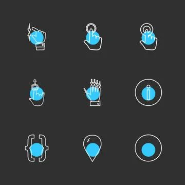 Hands , pointer , arrows , directions , eps icons set vector Illustrazione stock