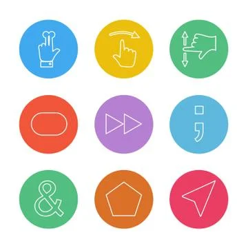 Hands , pointer , arrows , directions , eps icons set vector Illustrazione stock