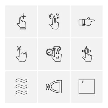 Hands , pointer , arrows , directions , eps icons set vector Illustrazione stock