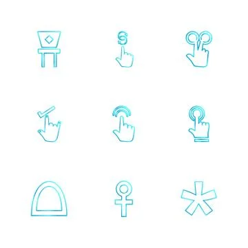 Hands , pointer , arrows , directions , eps icons set vector イラスト素材