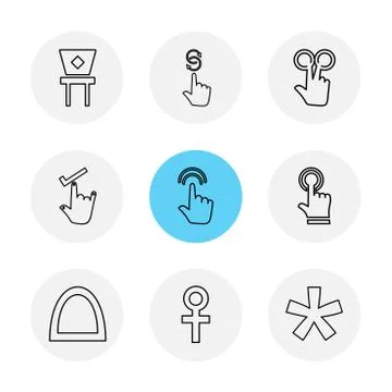 Hands , pointer , arrows , directions , eps icons set vector Illustrazione stock