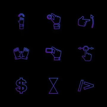Hands , pointer , arrows , directions , eps icons set vector Illustrazione stock