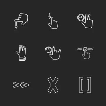 Hands , pointer , arrows , directions , eps icons set vector イラスト素材