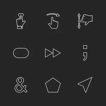 Hands , pointer , arrows , directions , eps icons set vector Illustrazione stock