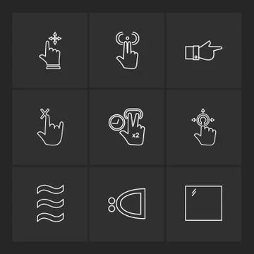 Hands , pointer , arrows , directions , eps icons set vector Illustrazione stock