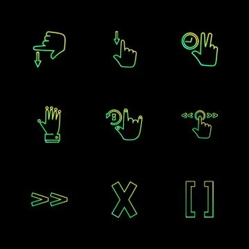 Hands , pointer , arrows , directions , eps icons set vector 库存插图