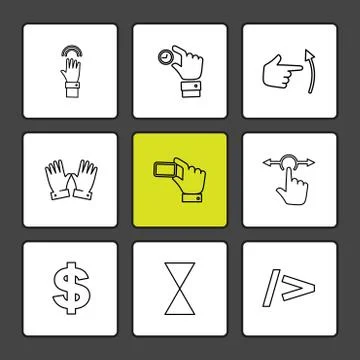 Hands , pointer , arrows , directions , eps icons set vector イラスト素材