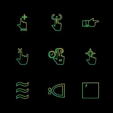 Hands , pointer , arrows , directions , eps icons set vector Illustrazione stock