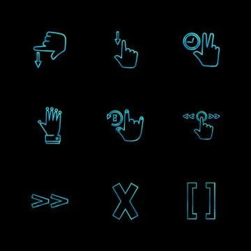 Hands , pointer , arrows , directions , eps icons set vector Illustrazione stock