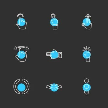 Hands , pointer , arrows , directions , eps icons set vector Illustrazione stock