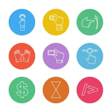 Hands , pointer , arrows , directions , eps icons set vector イラスト素材