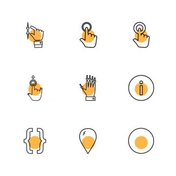Hands , pointer , arrows , directions , eps icons set vector Illustrazione stock