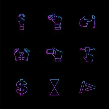 Hands , pointer , arrows , directions , eps icons set vector イラスト素材