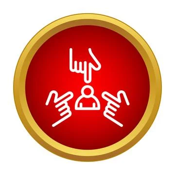 Hands pointing blame and accusing a person icon イラスト素材