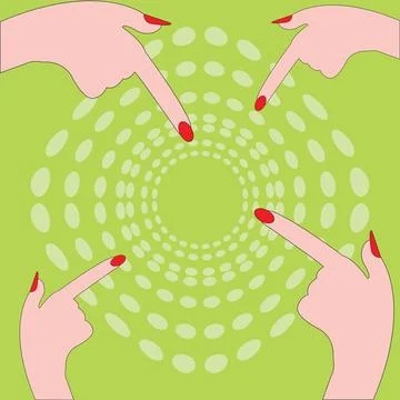 Hands pointing the center of the image Stock Illustration