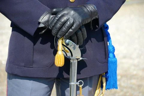 Hands of policeman Stock Photos