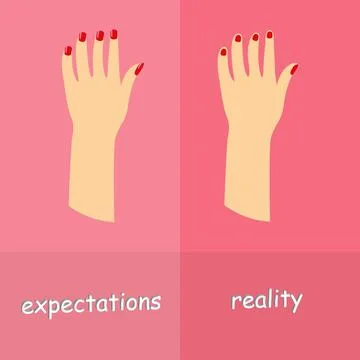 Hands with polished nails Stock Illustration