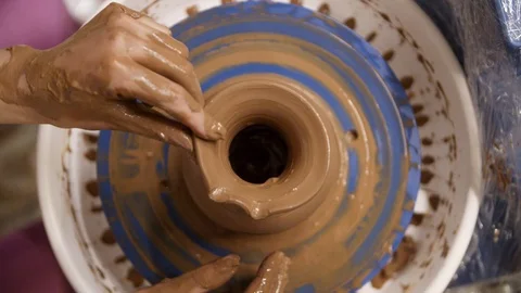 Hands of a Potter Stock Footage 99792789