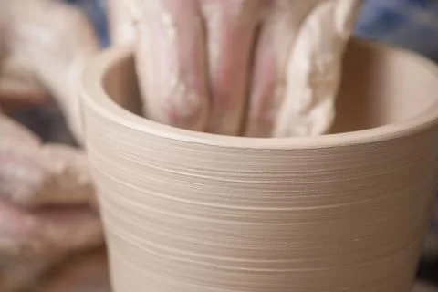 Hands of a potter Stock Photos