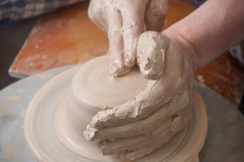 Hands of a potter Foto stock
