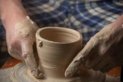 Hands of a potter Foto stock