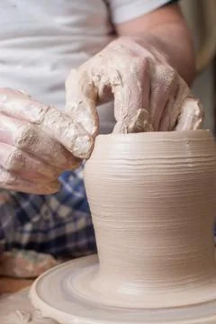 Hands of a potter Foto stock