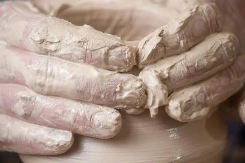 Hands of a potter Foto stock