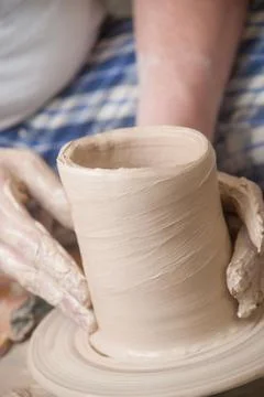 Hands of a potter Stock Photos