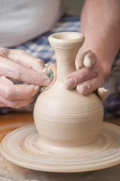 Hands of a potter Foto stock