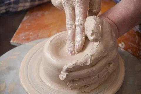 Hands of a potter Foto stock