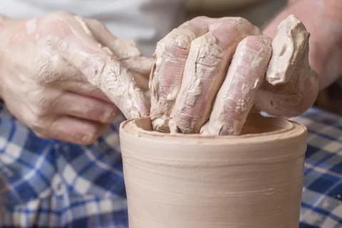 Hands of a potter Foto stock