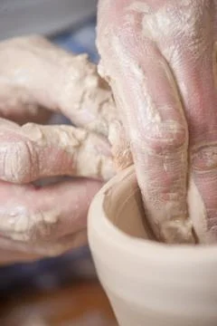 Hands of a potter Foto stock
