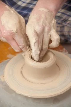 Hands of a potter Foto stock