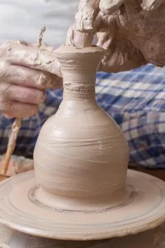 Hands of a potter Stock Photos