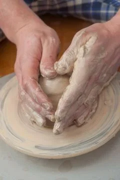 Hands of a potter Foto stock