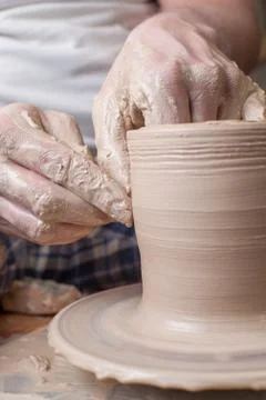Hands of a potter Foto stock