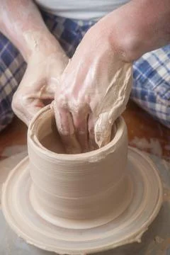 Hands of a potter Foto stock