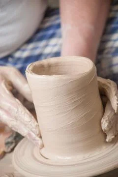 Hands of a potter Stock Photos